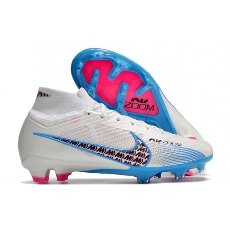 Nike Air Zoom Mercurial Superfly 9 Elite FG Bianco Blu