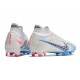 Nike Air Zoom Mercurial Superfly 9 Elite FG Bianco Blu