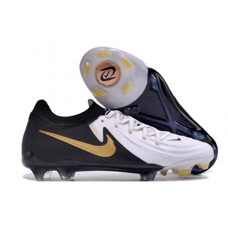 Nike Phantom GX 2 Elite FG Nuovo Bianco Nero Oro Metallizzato