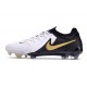 Nike Phantom GX 2 Elite FG Nuovo Bianco Nero Oro Metallizzato