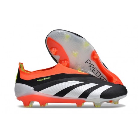Scarpe adidas Predator Elite Laceless FG Nero Core Bianco Rosso Solare