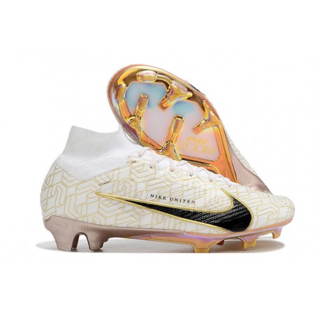 Nike Zoom Mercurial Superfly 9 Elite FG Bianco Oro Nero