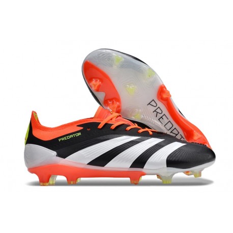 adidas Predator Elite FG Nero Core Bianco Rosso Solare
