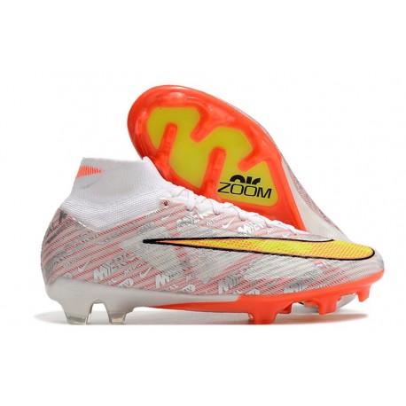 Scarpe Nike Air Zoom Mercurial Superfly IX Elite FG Bianco Rosso Giallo