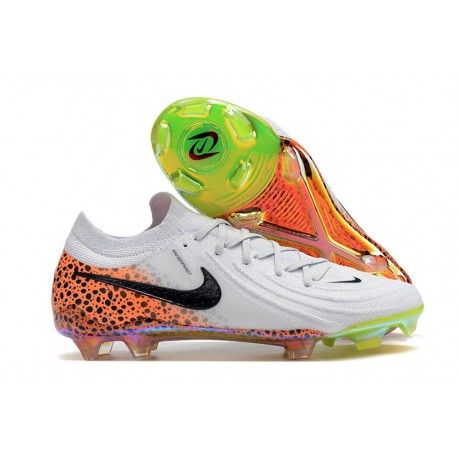 Nike Phantom GX 2 Elite FG Nuovo Bianco Nero Arancione