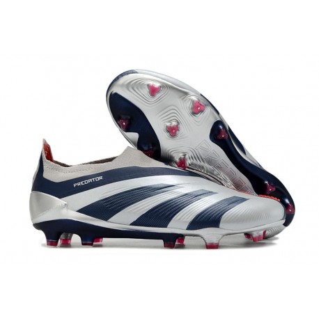 Scarpe adidas Predator Elite Laceless FG Argento Nero Rosso