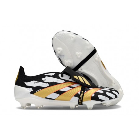 adidas Predator 24 Elite Foldover Tongue FG Nero Bianco Oro