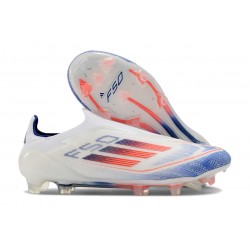 Adidas Scarpe F50 Elite Laceless FG Ftwr Bianco Rosso Solare Blu Lucido