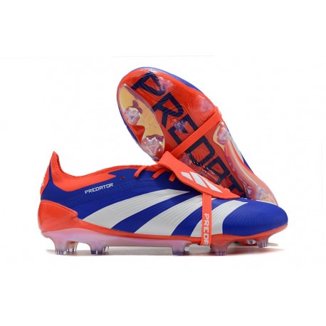 adidas Predator 24 Elite Foldover Tongue FG Blu BIanco Rosso