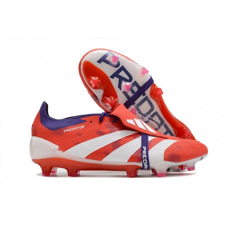 adidas Predator 24 Elite Foldover Tongue FG Rosso Bianco