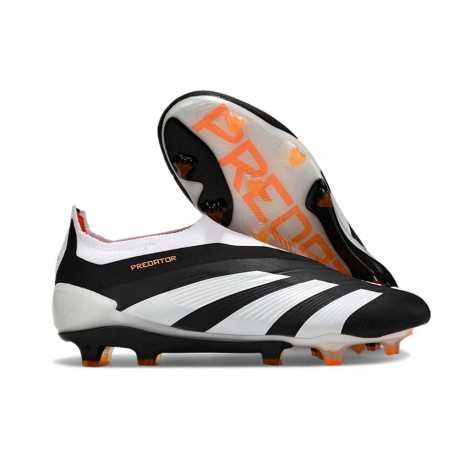Scarpe adidas Predator Elite Laceless FG Nero Bianco Arancione