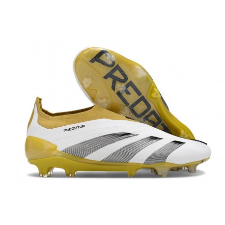 Scarpe adidas Predator Elite Laceless FG Bianco Oro Nero