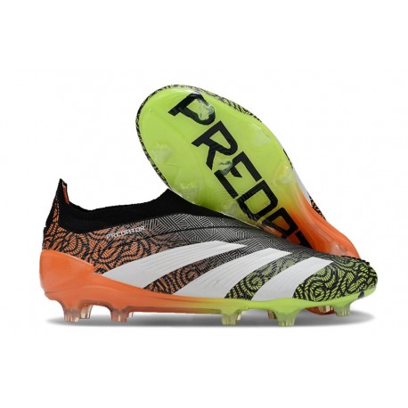 Scarpe adidas Predator Elite Laceless FG Arancione Nero Bianco Verde