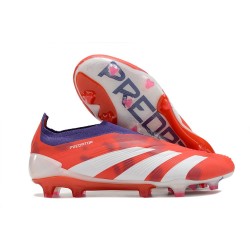 Scarpe adidas Predator Elite Laceless FG Rosso Bianco