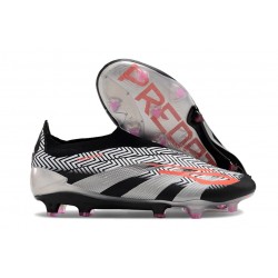 Scarpe adidas Predator Elite Laceless FG Nero Argento Rosso