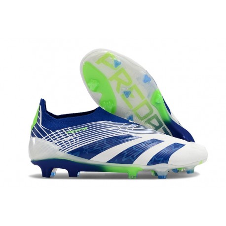 Scarpe adidas Predator Elite Laceless FG Blu Bianco Verde