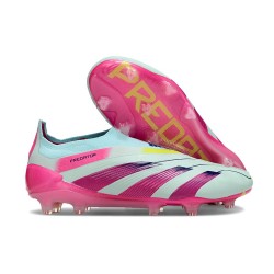 Scarpe adidas Predator Elite Laceless FG Almost Blu Lucid Rosa Semi Giallo Solare
