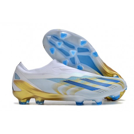 adidas X Crazyfast.1 Laceless FG Bianco Blu Oro