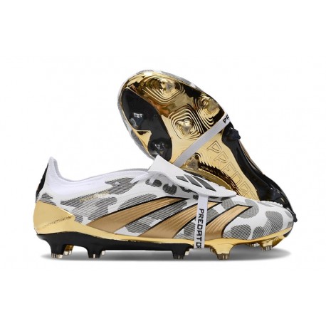 adidas Predator 24 Elite Foldover Tongue FG Oro Metallizzato Bianco Grigio