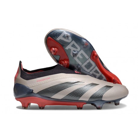Scarpe adidas Predator Elite Laceless FG Platin Met Nero Aurora Carbone