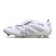 Adidas Predator 2025 Elite FT FG Bianco Argento Metallico Royal Acceso