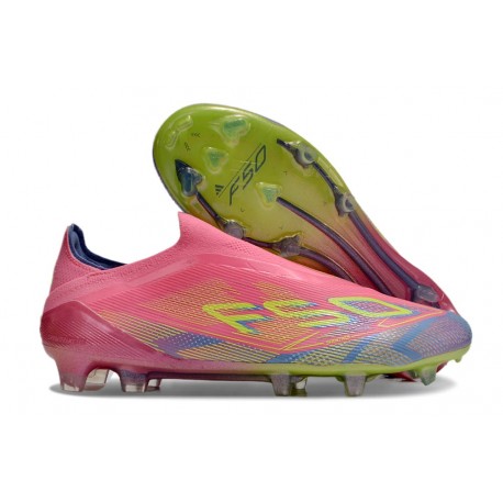 Adidas Scarpe F50 Elite Laceless FG Rosa Giallo Viola