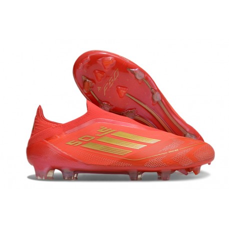 Adidas Scarpe F50 Elite Laceless FG Rosso Solare Oro Met Rosso Vivace