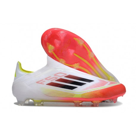 Adidas Scarpe F50 Elite Laceless FG Bianco Nero Giallo Solare