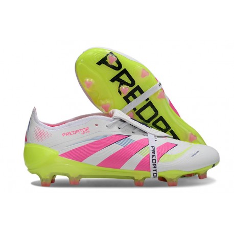 Adidas Predator 2025 Elite FT FG Bianco Rosa Lucido Limone Lucido