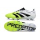 Scarpa Nuovo adidas Predator Elite FG Bianco Nero Limone Lucido