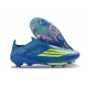 adidas F50+ Senza Lacci FG X MESSI Team Blu Royal Giallo Solare Semi Blu Burst