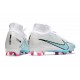 Nike Air Zoom Mercurial Superfly IX Elite FG Bianco Blu Baltico Rosa Blast Indigo Haze